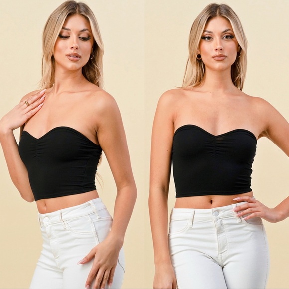 Tops - Black Strapless Tube Top